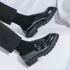 Uomo di lusso cerchi concentrici scarpe in pelle verniciata slip-on gloden mocassini da festa cena mocassino scarpe da lavoro scarpe eleganti nere