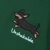 男性Tシャツストリートウェア面白い犬刺繍TシャツコットンソフトサマーハラジュクTシャツユニセックスプレーントップティーヒップホップグリーン240328