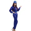 Women's Two Piece Pants Cheerleader Costume Shiny Sequin Adult Performance Suit Set With Hooded Zipper Elastic Waist For Hop Modern Dance