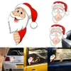 Nouveau Noël pour autocollant automobile décor autocollants drôle père noël décalcomanie voiture fenêtre