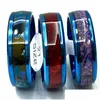 Anillos de banda 30 unids / lote Anillo de concha de acero inoxidable azul negro Alta calidad Comfort-Fit Hombres Mujeres Joyería Entrega de gota Dhgarden Dhoou