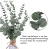 Faux Floral Verdure Fleurs artificielles Feuilles d'eucalyptus vert Branche 10pcs pour la décoration intérieure Couronne Vase Accessoires de bricolage Décoration de mariage Fausse plante Y240322