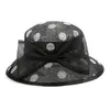 Retro British Top Hat, Basin Hat, European and American Elegant Polka Dot Kapelusz, sukienka wieczorowa, bankietowa czapka