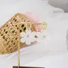 Dangle Earrings Women's White Flower Drop For Party Statement Jewelry Trendy Golden Color Metal Geometry Hollow Oval