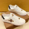 Shoes Mens Little Bee White Shoes Fashion Genuine Leather Luxury Casual Board European Goods Trend