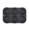 Silicone Hamburger Bun Mold 6 cavity loaf pan Non Stick Baking Pannon-stick pan easy to release household silicone food baking New Baking tool