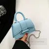 Children handbags fashion kids metals beades chain one-shoulder bag girls candy color PU leather messenger bags Z5092