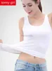 Women's T-Shirt Summer Style Soft Cotton Womens Tank Top Fitness Sexy Sleeveless Sports T-shirt Elegant Womens Bottom T-shirt Street Clothing White Tank Top 240323