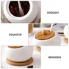 Dinnerware Sets 1 Set Ceramic Condiment Jars With Spoon Lids And Wood Tray Seasoning Container Pots For Kitchen