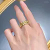 Cluster Rings Springlady 18k Gold Plated 925 Sterling Silver Double Layered Heartformed High Carbon Diamond Ring smycken för kvinnliga gåvor