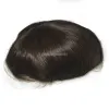 Toupets 100% Human India Hair Base 8 * 10 Zoll Top Schweizer Spitze mit rund dünner Haut 6 Zoll Haarlänge Stock Männer Toupet