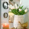 Faux blommor grönare 10st konstgjorda blommor billiga siden pu tulpan diy juldekorationer vas för hem trädgård bröllop scrapbooking falska växter y240322