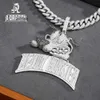 Designer S925 Custom VVS Moissanite Diamonds Letter Initial Pendant Factory Wholesale Hip Hop Silver 925 Fina smycken hängsmycken
