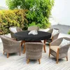 Masa bezi açık yuvarlak kapakları oxford bahçe mobilyaları takıldı güneş ve yağmur standartlarından korun