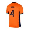 VIRGIL 24 25 Nova Holanda MEMPHIS F. DE JONG seleção nacional fã jogador versão camisas de futebol Copa Europeia DE LIGT GAKPO AKE camisa de futebol em casa fora kit infantil uniformes