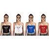 Vrouwen Tanks WPNAKS Vrouwen Slanke Tube Tops Zomer Kleding 2024 Brief Boog Strapless Mouwloos Vest Show Navel Crop streetwear