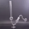 2 pièces tuyaux de brûleur à mazout en verre incurvé 14mm barboteur commun tuyau d'eau de fumée avec base tuyau de fumer à la main pour concentré de cire avec tuyaux de brûleur à mazout en verre mâle