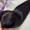 Toppers Full Silk Base Women Hair Toupee Human Hair Topper con 5 clips Virgin Human Hair Piecidas Cam Afina, Reemplazo 9x14