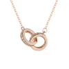 Colliers de tour de cou à vis Carter Bijoux Sterling Silver S925 Rose Gold Plated Double Ring Collier Collier ATTENTION MACHATE CADICAL