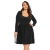 Plus Size Dresses Long Sleeve Elegant Spring Autumn Party Dress Women Black Sliver Glitter Evening Large Midi 7Xl 8Xl Drop Delivery Ap Otpn3