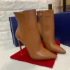 Buty Nowe zimowe dostosuj kolor Matte skórzany moda cienkie buty do kostki na wysokich obcasach