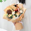 ギフトバッグの卒業ブーケと編み花の花束ランプ弦楽マザーデイハンドメイドギフト女の子の結婚式の装飾240308