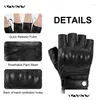 Gants de cyclisme Vxw moto demi-doigt cuir de chèvre protection des articulations dures respirant course motocross VTT BMX femmes hommes Drop Deli Otdtm