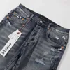 Jeans di marca viola da uomo in difficoltà nuovi pantaloni da uomo alla moda personalizzati leggings elasticizzati slim fit