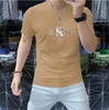 Spring Luxury print Men Polo Shirt Business Top Polos Shirts male Short Sleeve Homme Tees designer brand