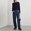 Jeans femininos de alta qualidade!Azul de cintura alta lavado para crianças velhas modelos de outono e inverno vento preguiçoso calças largas soltas