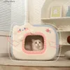 Łóżka kota meble obręcze urocze łóżko dla kota ciepłe domowe dom kota mata jaskiniowa wygodna kota dom namiot gniazdo pies mata kota zasilają y240322