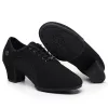 shoes Female Adult Latin Dance Shoes Teacher Shoes Women Oxford Cloth Middle Heel Square Dance Shoes Sailor Dance Soft Social Sneakers