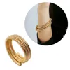 Bracelet Ashion unisexe poignet bijoux élastique métal ressort bracelet empilable multi couche pour femme homme