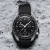 2024 Biyoseramik Moonswatch Quarz Chronograf Erkekler İzle Planet Moon Moon Function Kronograf Tasarımcısı Misyon Misyonu 42mm Naylon Saatler Kuvars Saati