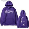 Men's Hoodies Sweatshirts Mens Rapper Lil Tjay Destined 2 Win Double Sided Print Hoodie Man Black Cotton Sweatshirt Men Women Fashion Oversized Hip Hop 230202 Q240322