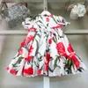 New designer kids clothes girls dresses baby skirt lace Princess dress Size 90-150 CM Simulated silk cotton fabric child frock 24Mar