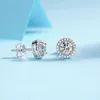 NeeTim boucles d'oreilles pour femmes S925 en argent Sterling plaqué or blanc diamant boucle d'oreille clous d'oreille de mariage bijoux fins 240228