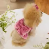 セットペットのファッションプリンセスドレススモールドッグハーネス猫甘いデシンジャー服子犬かわいい弓のヘアピンチワワヨークシャーマルタ