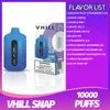 Original heiße Marke VHILL SNAP 10000 Puff 10K Puffs Einweg-Vapes E-Zigaretten-Pod-Gerät 5% wiederaufladbare Batterie 20 ml Gerät Vape Pen Bar VS POCO Vape