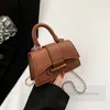 Children handbags fashion kids metals beades chain one-shoulder bag girls candy color PU leather messenger bags Z5092