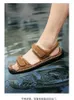 Sandalen zomer heren leer casual strand zacht bodem niet -slip botsing vermijding grote size sporten