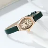 Caijiamin- Diamond New Ladies Watch 20mm Retro Barrel Shell Quartz Watches Student Niche Roman Literary Temperament Old Wristwatch294Z