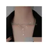 Colares de pingente piscando diamante estrela colar oco design feminino borla clavícula cadeia modelo simples temperamento gota entrega judeu dhbo7