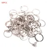 Portachiavi 50 pezzi portachiavi catena in acciaio inossidabile portatile breve cerchio in metallo anello per esterni