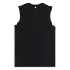 Men's Tank Tops Summer Round Neck Fashion Sleeveless Man High Street Casual Loose Pure Cotton Pullovers Ventilate All-match Y2K