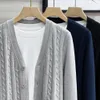 2024 American New Spring and Autumn Knitwear Sweater Knitted Cardigan Casual Coat Outerwear Men's