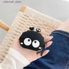 Hörlurstillbehör 3D Creativity Elf Black Brikettes Earphone Case for Airpods Pro Silicone Söt tecknad laddningslåda Täckning för AirPods Pro 2022y240322