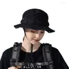 Wide Brim Hats H12 Summer Cotton Breathable Sun Hat Outdoor Mountain Climbing Female Japanese Washed Denim Fisherman