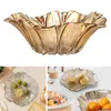 Plates Glass Fruit Bowl Salad Desert Plate Snack Serving Holder For Appetizer Bread Decoration