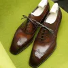 Shoes New In Brown Brogue Shoes for Men Black Laceup Square Toe Party Wedding Shoes Men Shoes Size 3846